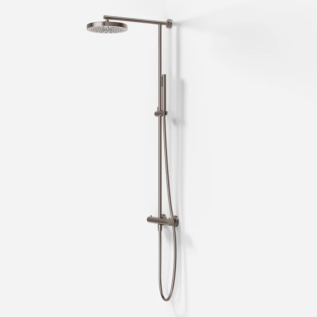 Semplice SRL10 - Thermostatset, XL Rain DeLux Ø24 mit EasyClean, PVD gebürsteter Stahl