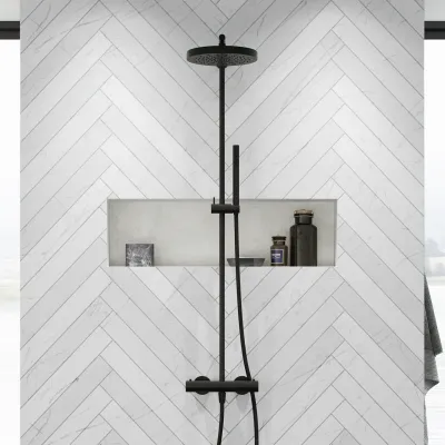 Semplice SRL10 - Thermostatset, XL Rain DeLuxe Ø24 mit EasyClean, Mattschwarz