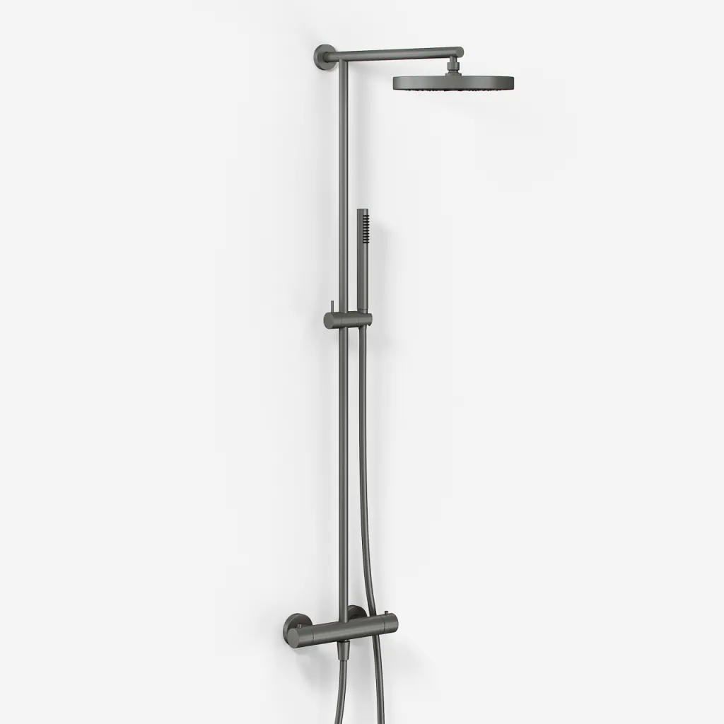Semplice SRL10 - Thermostatset, XL Rain DeLux Ø24 mit EasyClean, PVD Matt Gun Metal