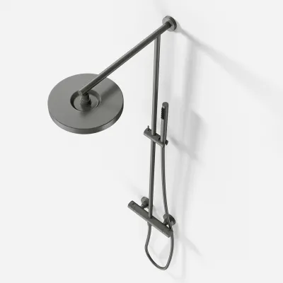Semplice SRL10 - Thermostatset, XL Rain DeLux Ø24 mit EasyClean, PVD Matt Gun Metal