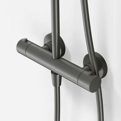 Semplice SRL10 - Thermostatset, XL Rain DeLux Ø24 mit EasyClean, PVD Matt Gun Metal