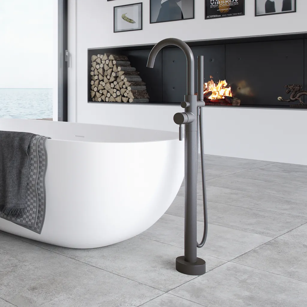 Semplice SBS600 - Freistehende Wannenarmatur, PVD Matt Gun Metal