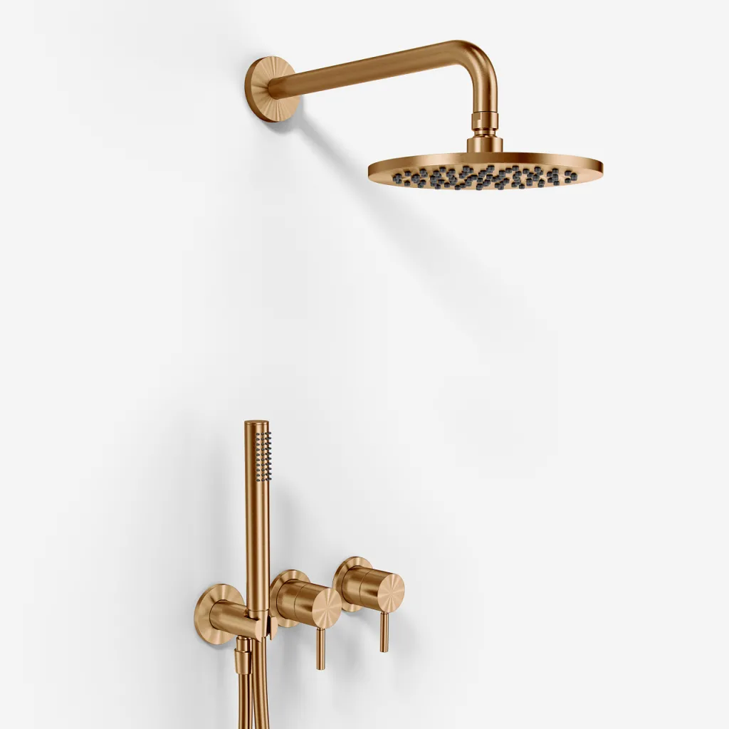 Semplice SBR801 S05 - Rain DeLuxe Ø20 cm, Wand, PVD gebürstetes Kupfer
