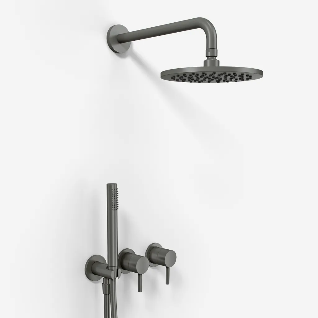 Semplice SBR801 S05 - Rain DeLuxe Ø20 cm, Wand, PVD Matt Gun Metal