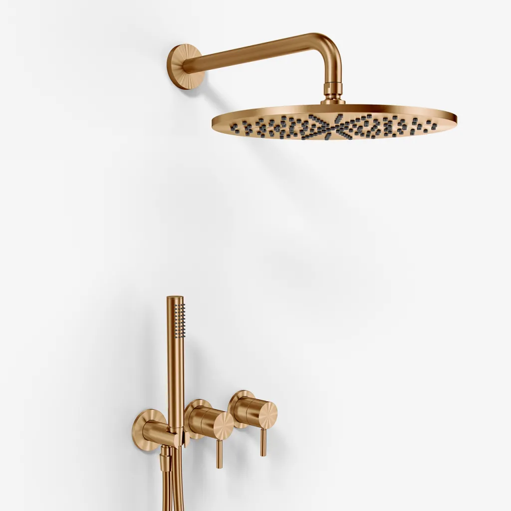 Semplice SBR801 S07 - Rain DeLuxe Ø30, Wand, PVD gebürstetes Kupfer