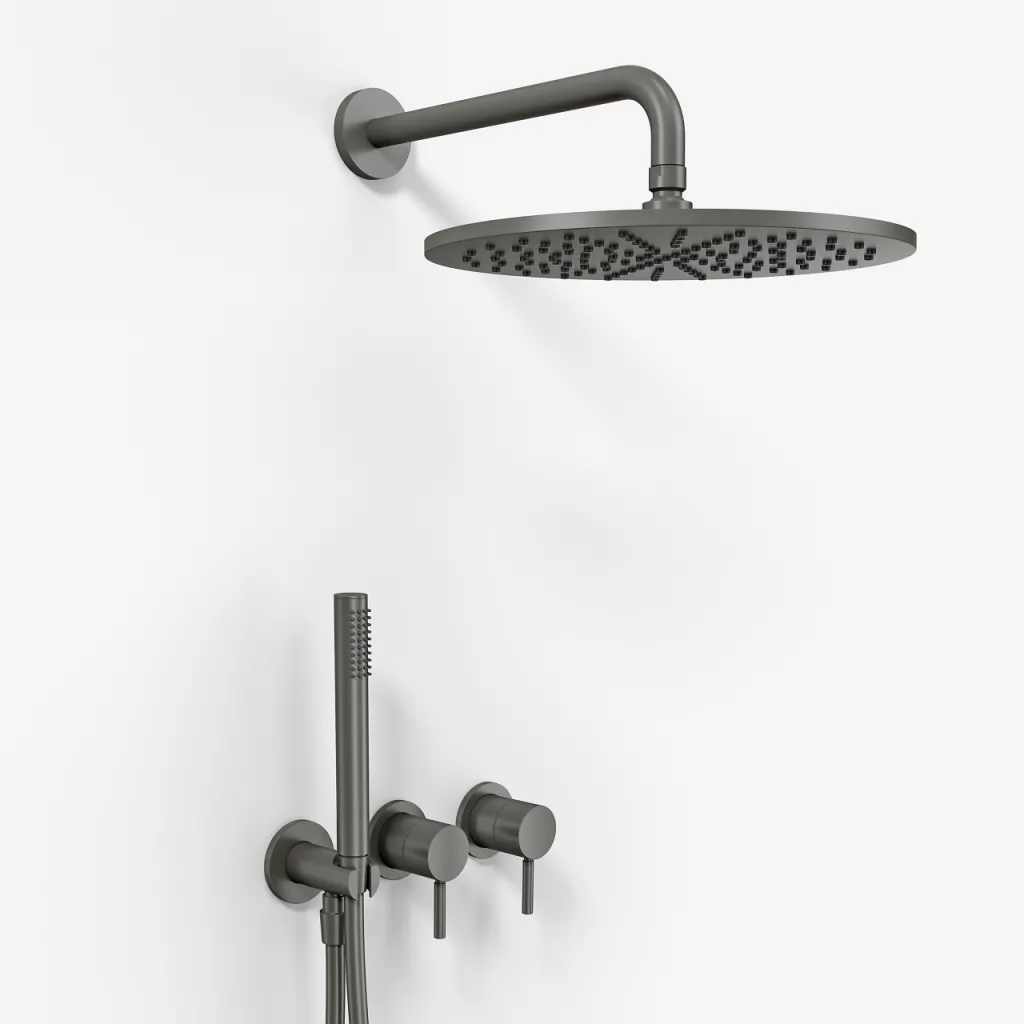 Semplice SBR801 S07 - Rain DeLuxe Ø30, Wand, PVD Matt Gun Metal