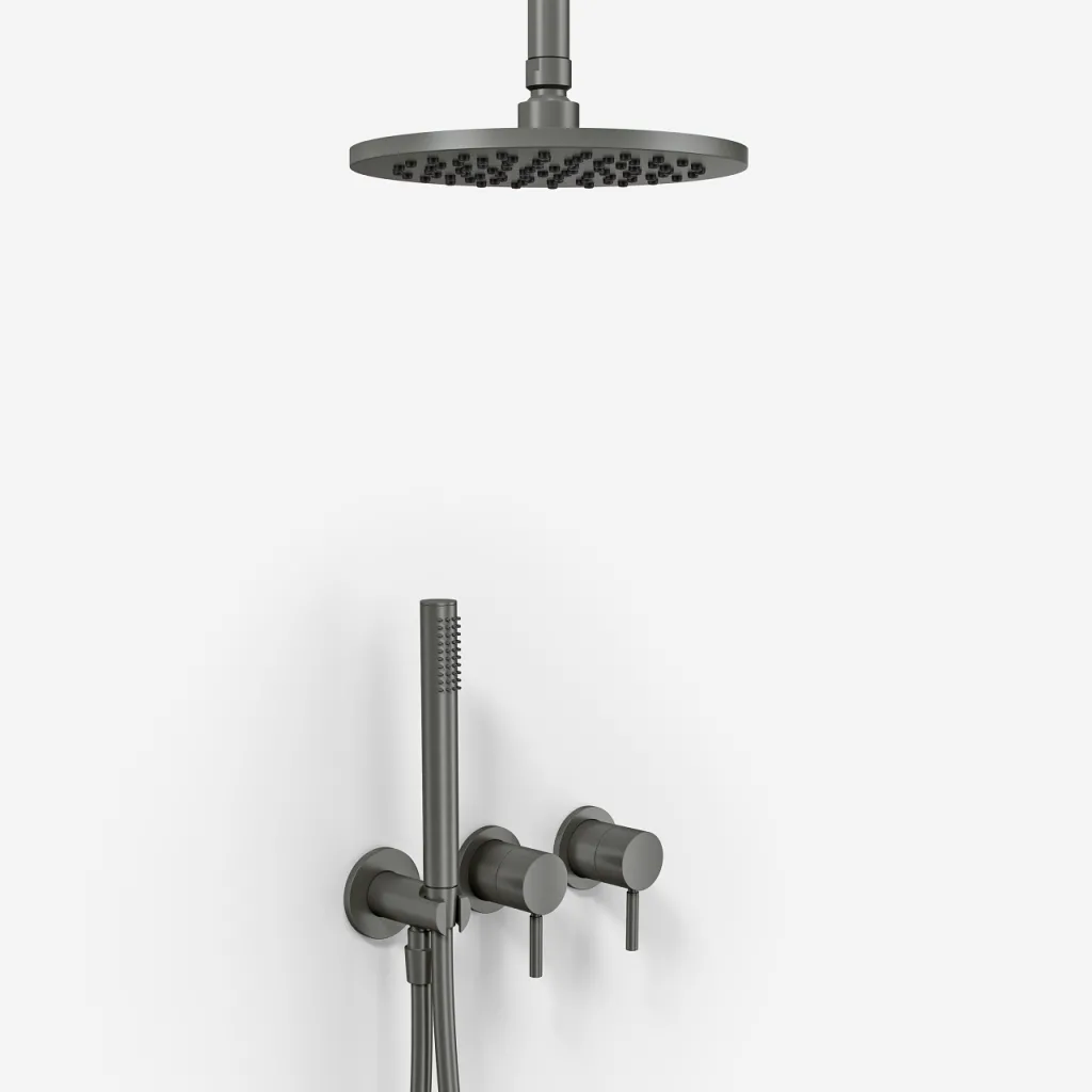 Semplice SBR801 S08 - Duschset, Ø20 cm, Decke, PVD Matt Gun Metal