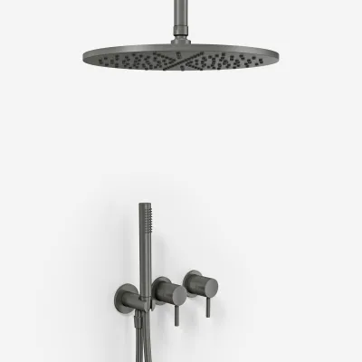 Semplice SBR801 S10 - Duschset, Ø30 cm, Decke, PVD Matt Gun Metal