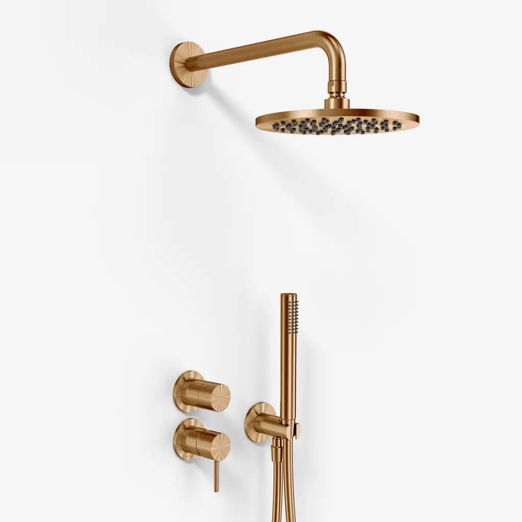 Semplice SBR901 S05 - Rain DeLuxe Ø20 cm, Wand, PVD gebürstetes Kupfer