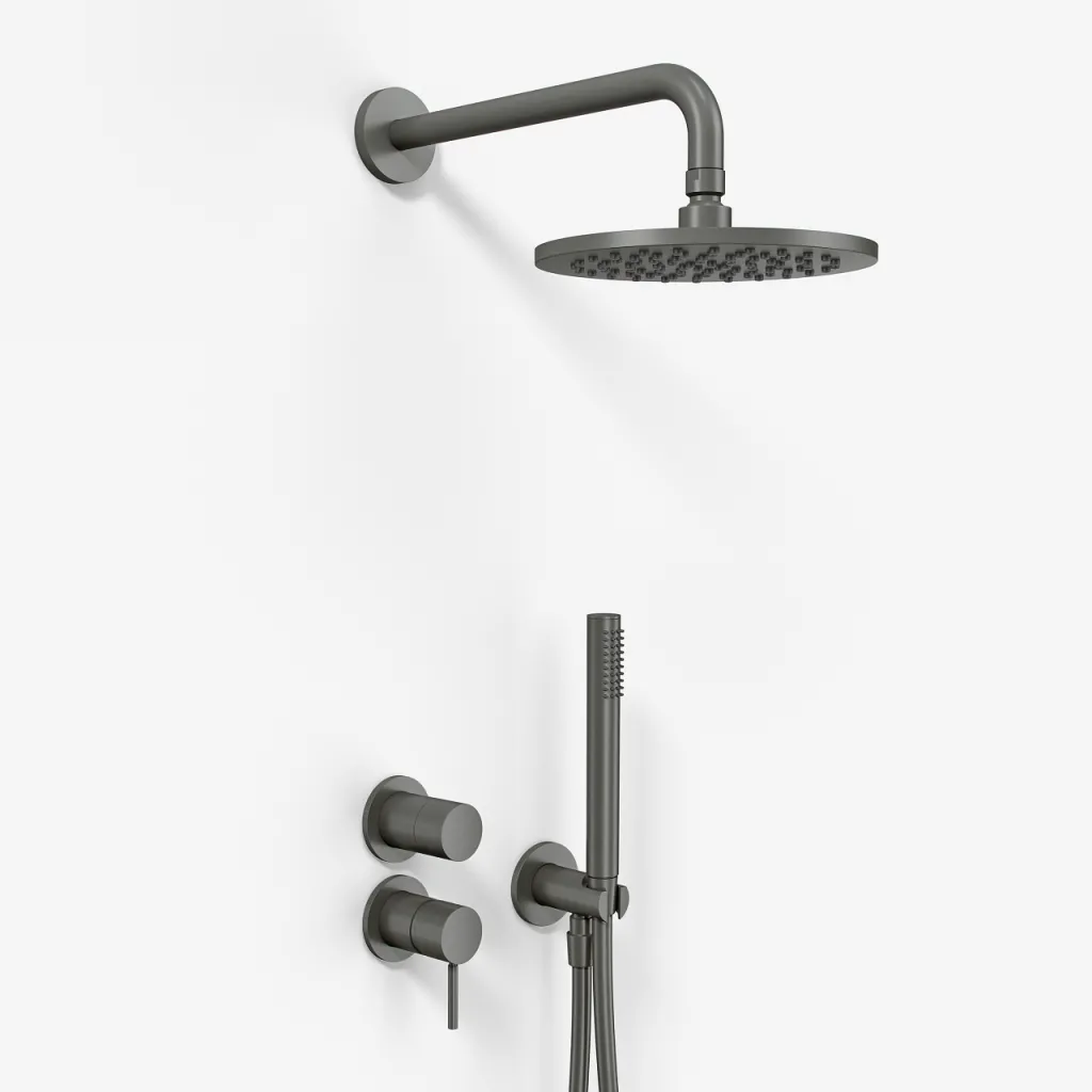 Semplice SBR901 S05 - Rain DeLux Ø20 cm, Wand, PVD Matt Gun Metal