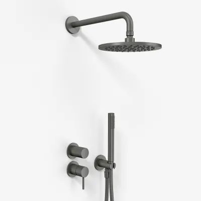 Semplice SBR901 S05 - Rain DeLux Ø20 cm, Wand, PVD Matt Gun Metal