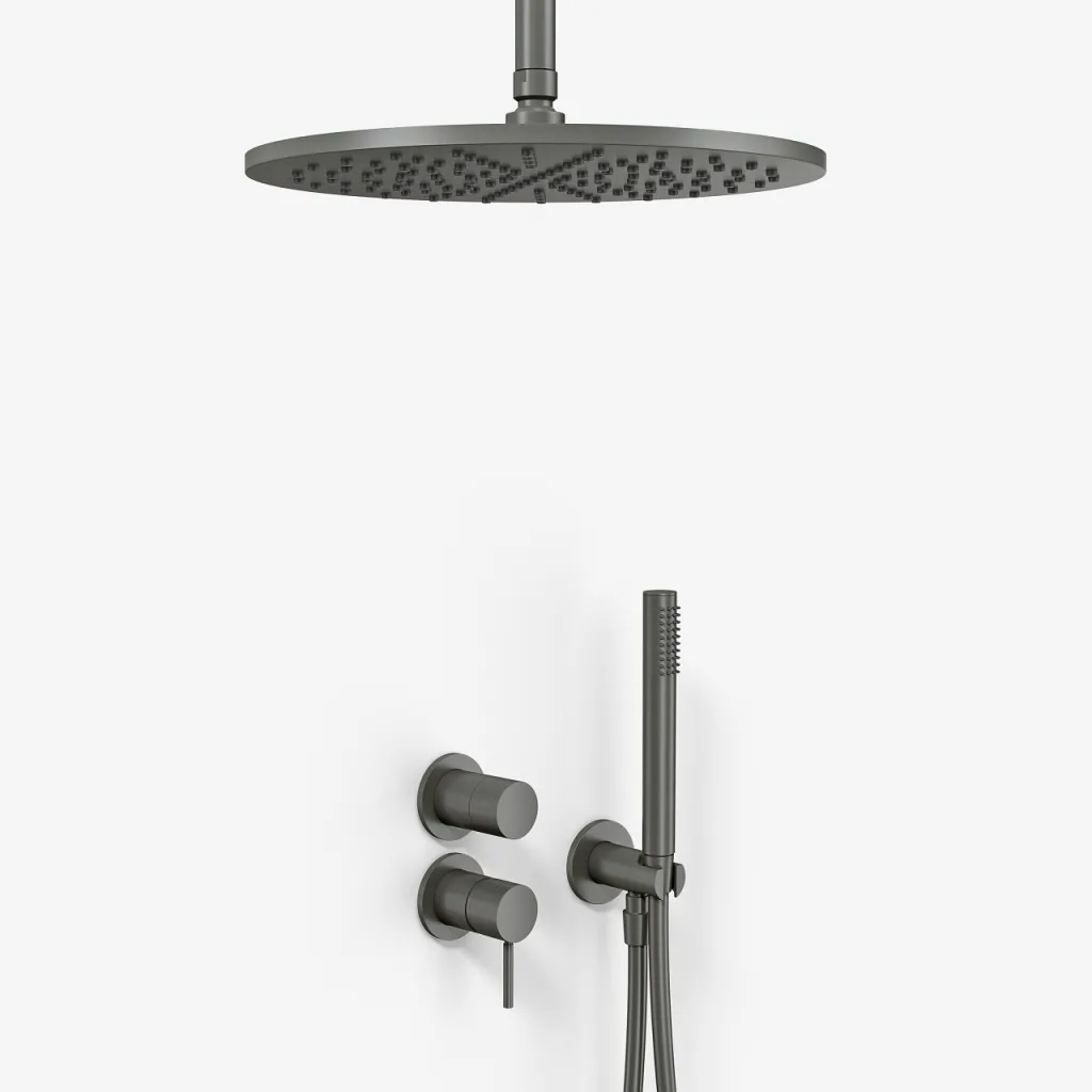Semplice SBR901 S10 - Duschset, Ø30 cm, Decke, PVD Matt Gun Metal