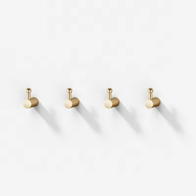 Hassel&Teudt H17 S01 - Handtuchhaken (4er-Set) Messing poliert Natur