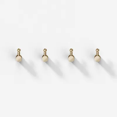 Hassel&Teudt H17 S01 - Handtuchhaken (4er-Set) Messing poliert Natur
