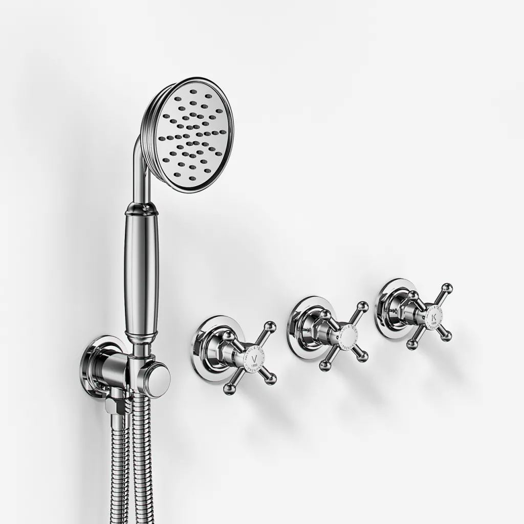 Hassel&Teudt HBR704 S01 - Duschset mit Ø21 cm. Rain DeLuxe mit EasyClean, Wand, Chrom 