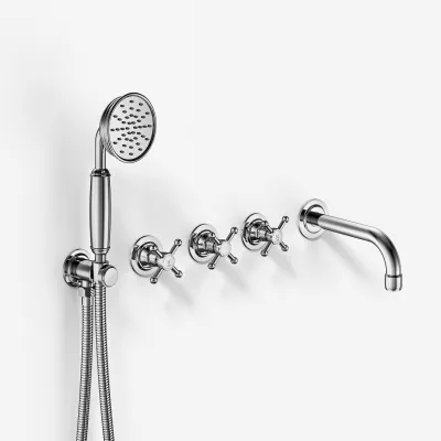 Hassel&Teudt HBR704 S05 - Wannen-/Duschset mit 15 cm Auslauf, Chrom
