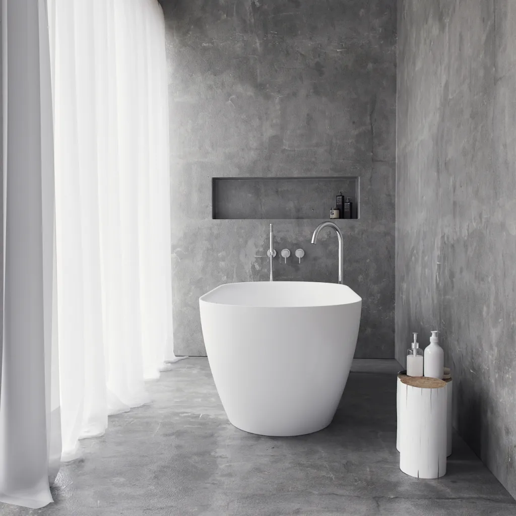 Pulcher Nomo 150 - Slim-Design Badewanne 150x75, Massiv Mattweiß SolidTec®