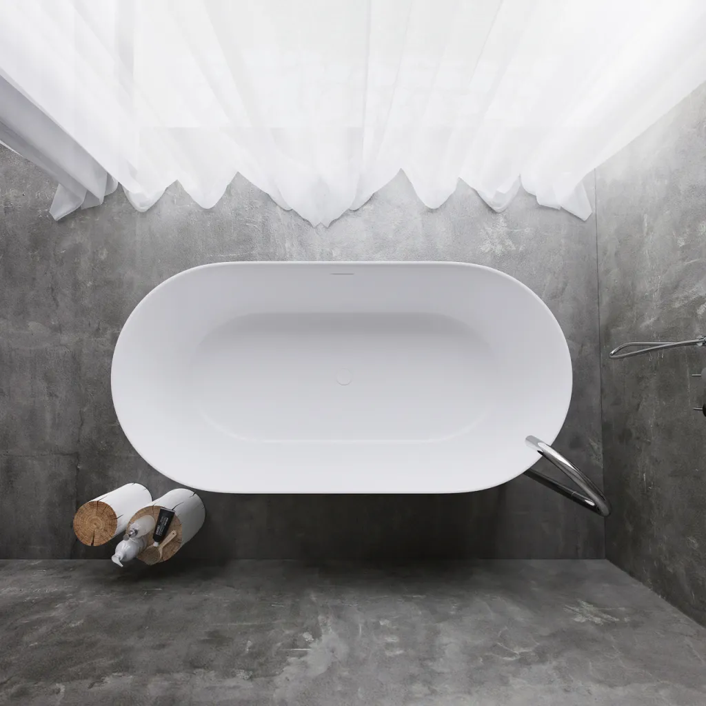 Pulcher Nomo 150 - Slim-Design Badewanne 150x75, Massiv Mattweiß SolidTec®