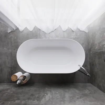 Pulcher Nomo 150 - Slim-Design Badewanne 150x75, Massiv Mattweiß SolidTec®