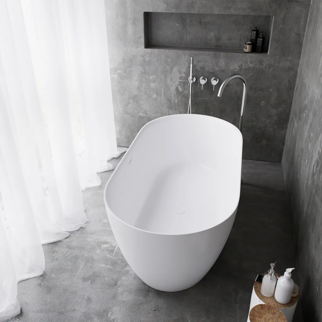 Pulcher Nomo 150 - Slim-Design Badewanne 150x75, Massiv Mattweiß SolidTec®
