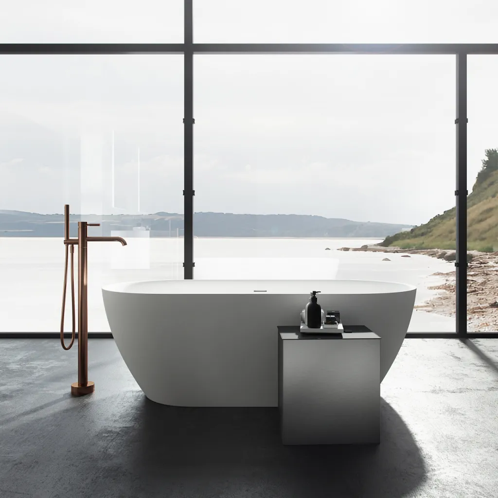 Pulcher Nomo 170 - Slim-Design-Badewanne 170x80, Massiv Mattweiß SolidTec®