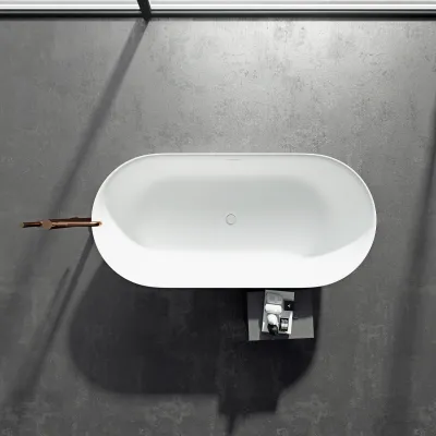 Pulcher Nomo 170 - Slim-Design-Badewanne 170x80, Massiv Mattweiß SolidTec®