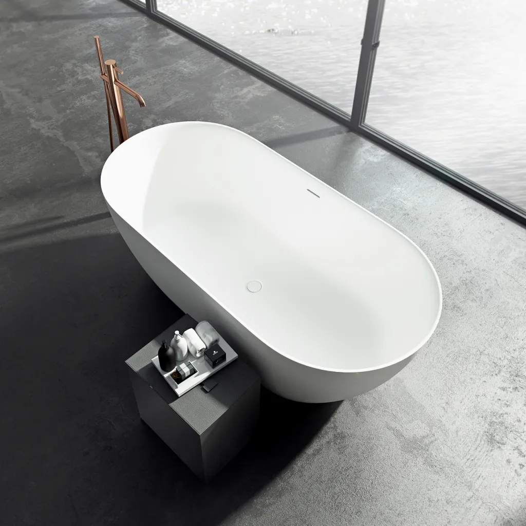 Pulcher Nomo 170 - Slim-Design-Badewanne 170x80, Massiv Mattweiß SolidTec®