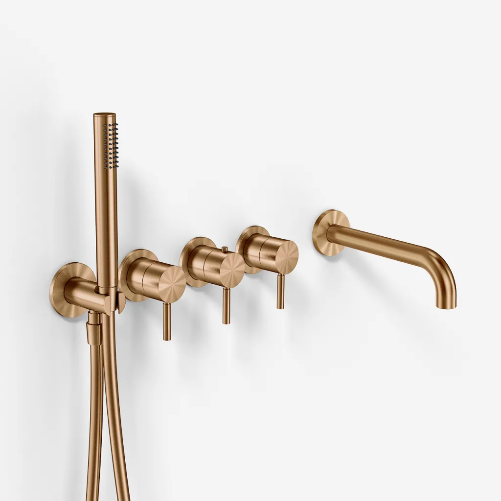 Semplice STB801 S11 - Thermostatset Wanne/Dusche, PVD gebürstetes Kupfer