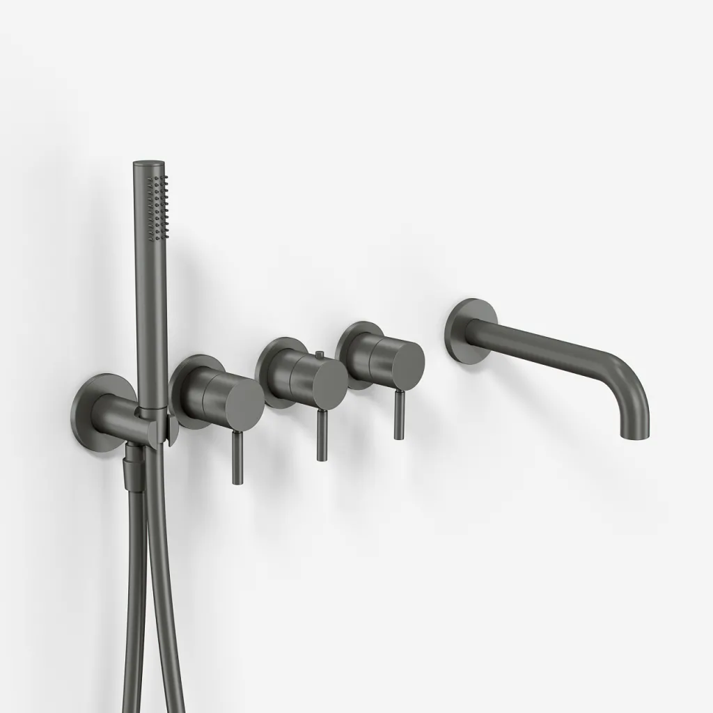 Semplice STB801 S11 - Thermostatset Wanne/Dusche, PVD Matt Gun Metal