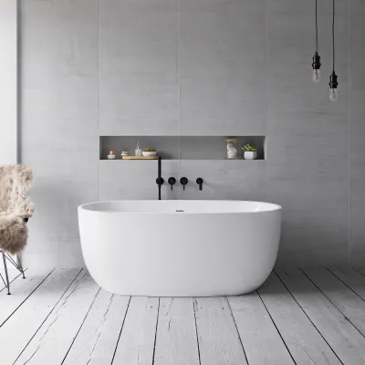 ArkiLife Nomi AN150 - Badewanne 150x72 cm, glänzendes Weiß