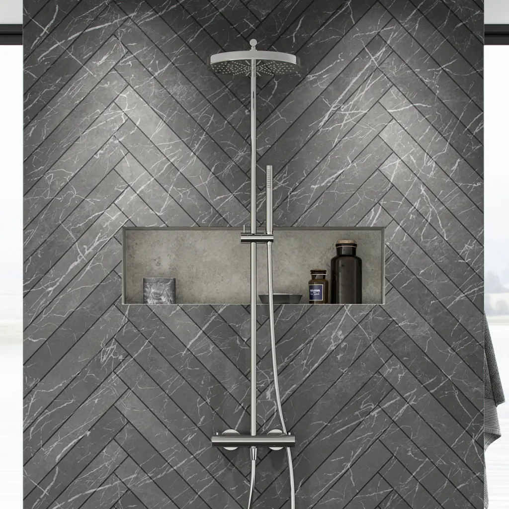 Semplice SRL10 S02 - Thermostatset, XXL Rain DeLux Ø28 mit EasyClean, Chrom