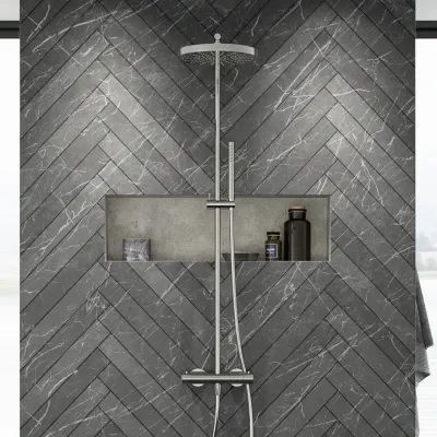 Semplice SRL10 S02 - Thermostatset, XXL Rain DeLux Ø28 mit EasyClean, Chrom