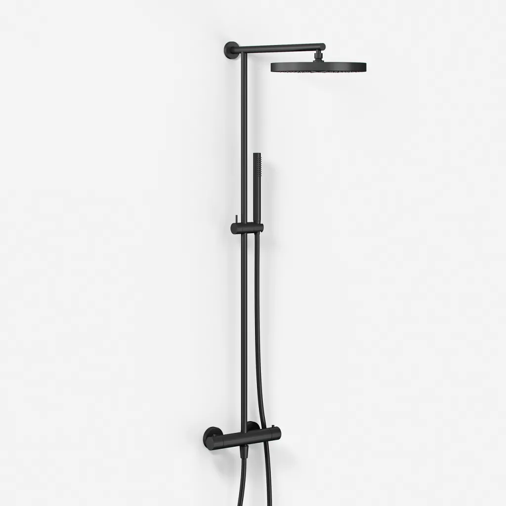 Semplice SRL10 S02 - Thermostatset, XXL Rain DeLux Ø28 mit EasyClean, Mattschwarz