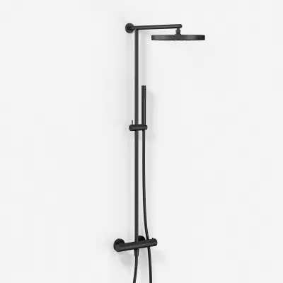 Semplice SRL10 S02 - Thermostatset, XXL Rain DeLux Ø28 mit EasyClean, Mattschwarz