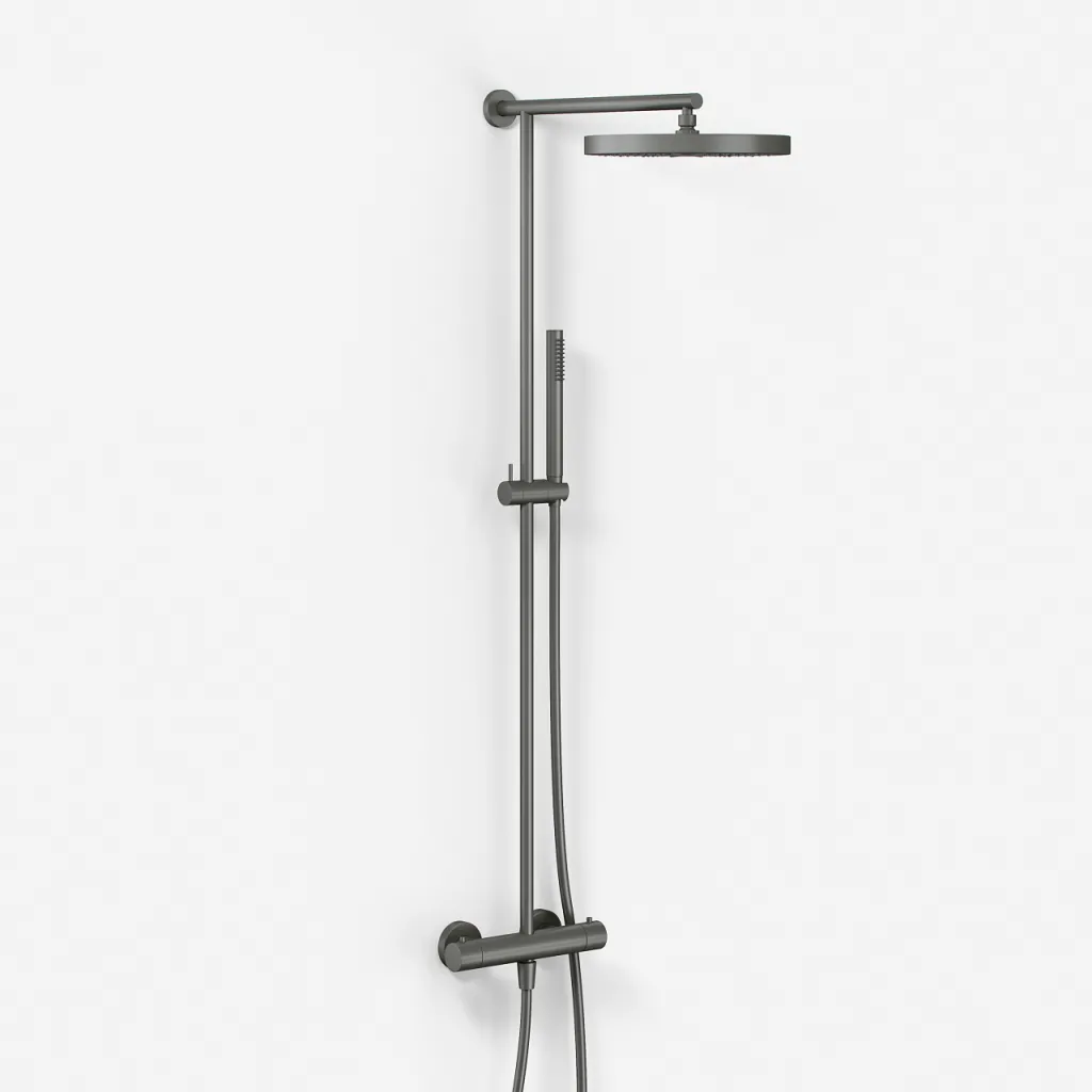 Semplice SRL10 S02 - Thermostat-Set, XXL Rain DeLux Ø28 mit EasyClean, PVD Matt Gun Metal