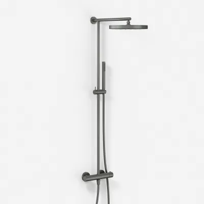 Semplice SRL10 S02 - Thermostat-Set, XXL Rain DeLux Ø28 mit EasyClean, PVD Matt Gun Metal
