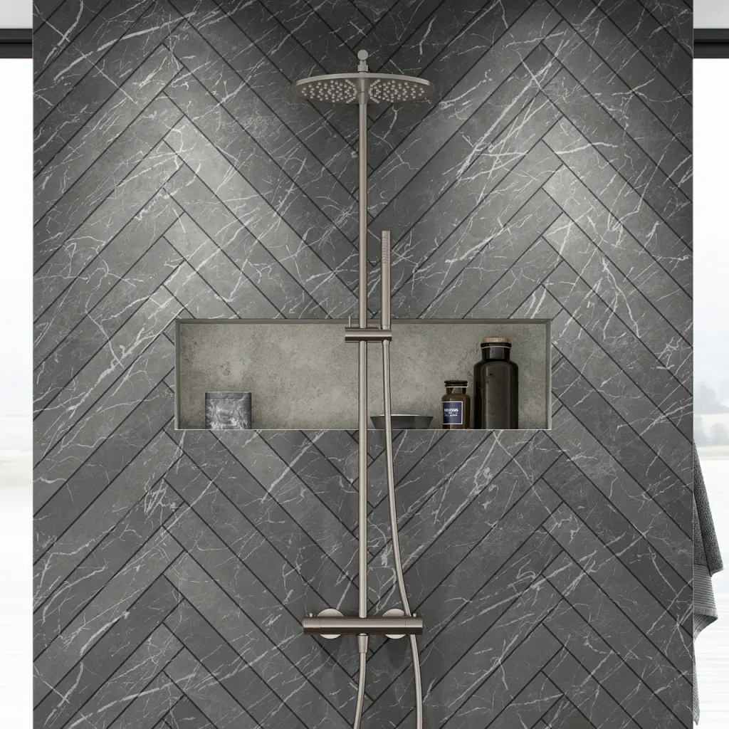 Semplice SRL10 S03 - Thermostatset, Rain DeLuxe RHB30, Ø30 cm, PVD gebürsteter Stahl