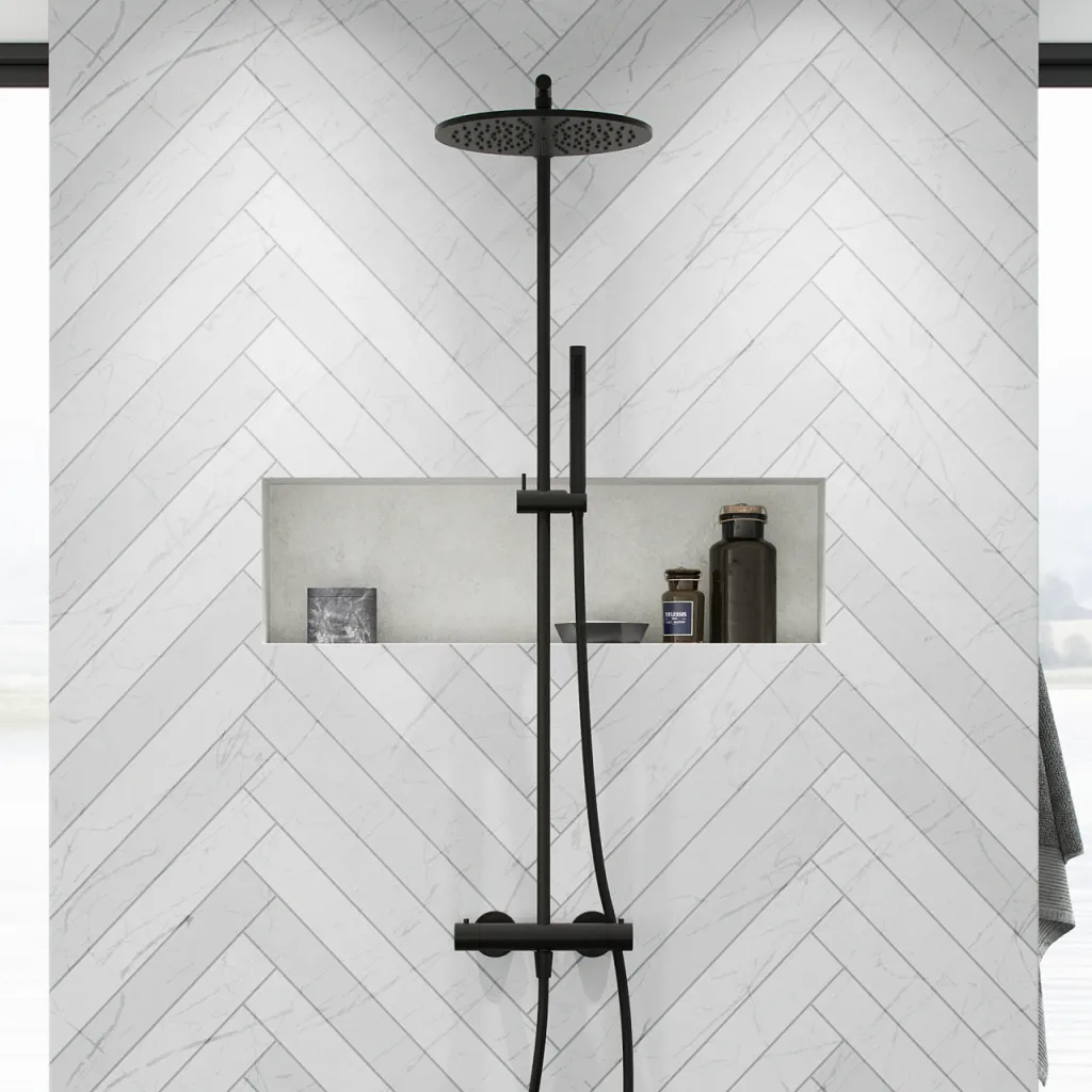 Semplice SRL10 S03 - Semplice SRL10 S03 - Thermostatset, Rain DeLuxe RHB30, Ø30 cm., Mattschwarz