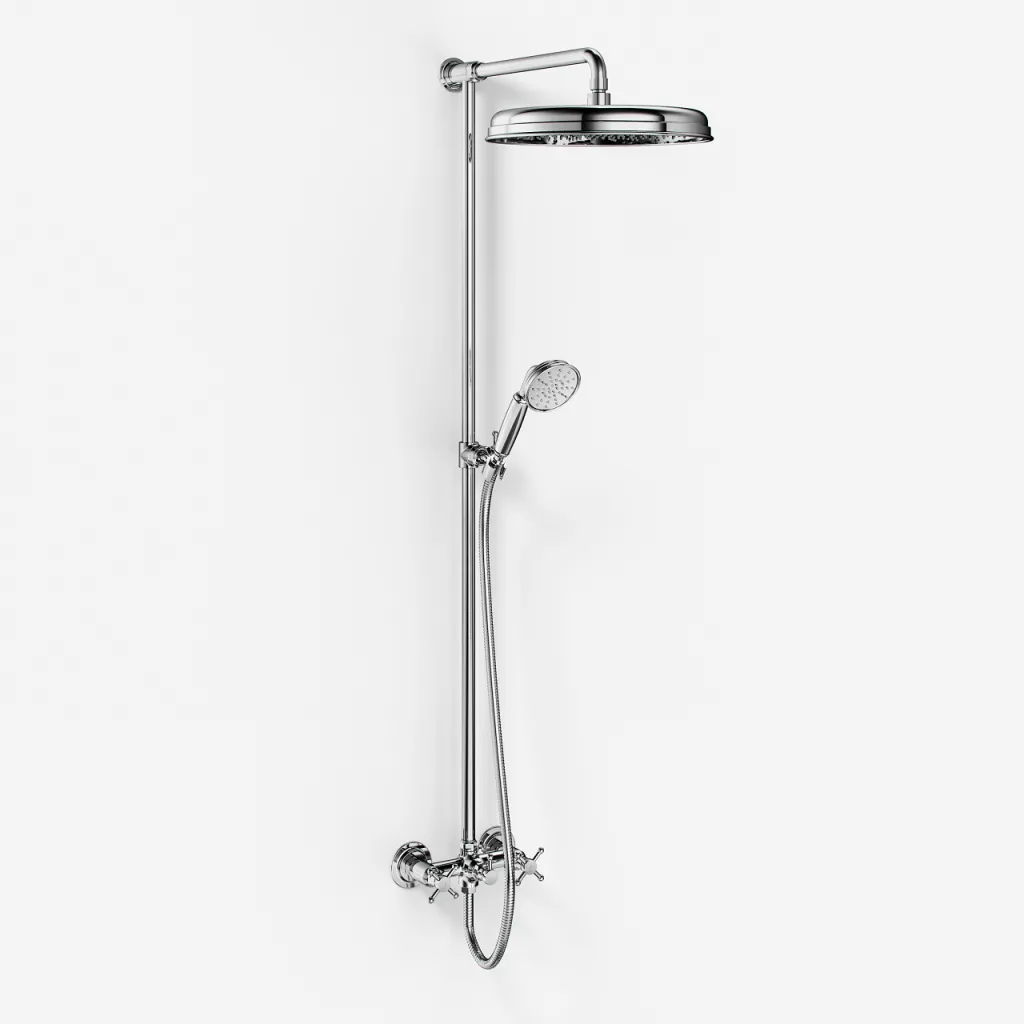 Hassel&Teudt HBR800 S02 - Duschstangenset mit Ø31 cm. Rain DeLuxe mit EasyClean, Chrom