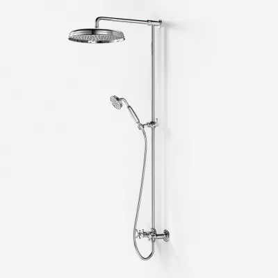 Hassel&Teudt HBR800 S02 - Duschstangenset mit Ø31 cm. Rain DeLuxe mit EasyClean, Chrom