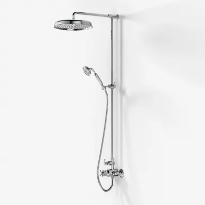 Hassel&Teudt HBT900 S02 - SmartTerm Duschstangen-Set mit Ø31 cm. Rain DeLuxe mit EasyClean, Chrom