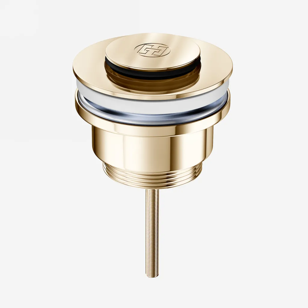 Hassel&Teudt HBV01 - Universelles Push-Open-Bodenventil, poliertes Messing, natur