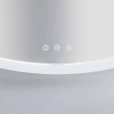 Pulcher Mood 1 PM1-060 - Ø60 cm. Beschlagfreier Spiegel mit Licht und Lichtregulierung, mattweißer Rahmen