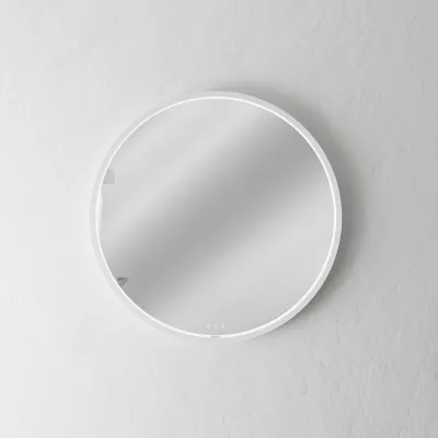 Pulcher Mood 1 PM1-070 - Ø70 cm. Beschlagfreier Spiegel mit Licht und Lichtsteuerung, Mattweiß