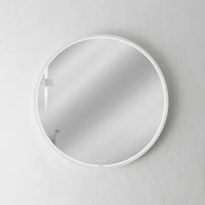 Pulcher Mood 1 PM1-080 - Ø80 cm Beschlagfreier Spiegel mit Licht und Lichtsteuerung, Mattweiß 