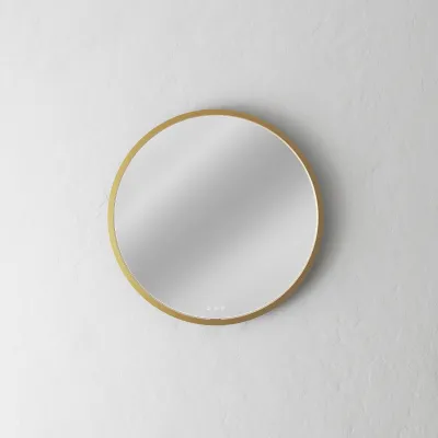 Pulcher Mood 1 PM1-060 - Ø60 cm Beschlagfreier Spiegel mit Licht und Lichtsteuerung, Gebürstetes Messing