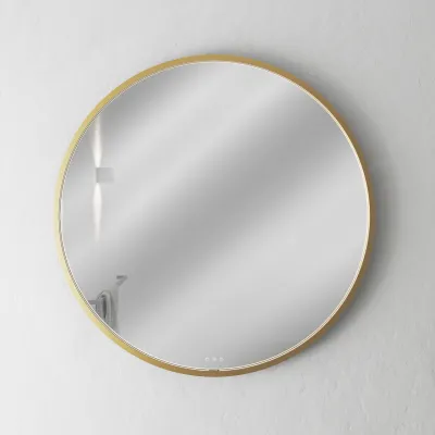 Pulcher Mood 1 PM1-090 - Ø90 cm Beschlagfreier Spiegel mit Licht und Lichtsteuerung, Gebürstetes Messing