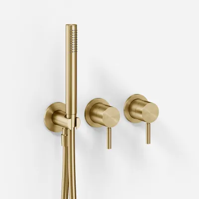 Semplice SBR801 - Duschset, PVD gebürstetes Messing