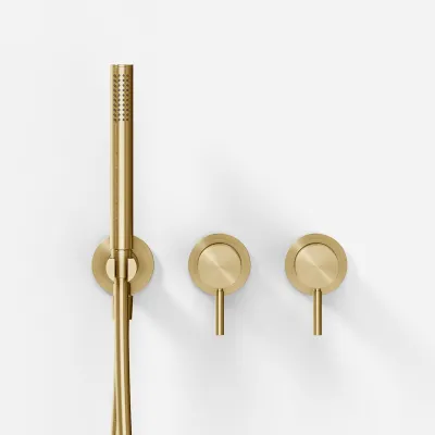 Semplice SBR801 - Duschset, PVD gebürstetes Messing