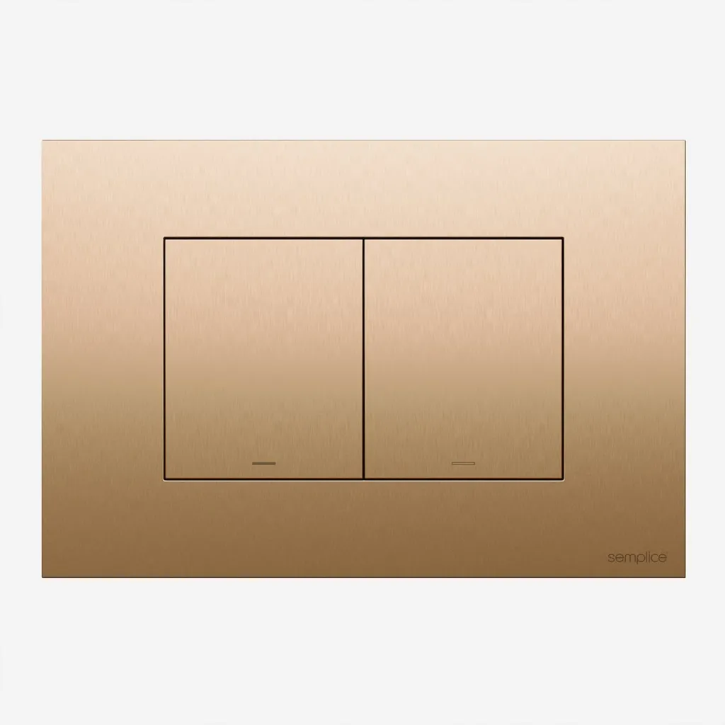 Semplice SX-K2 - DuoLux Betätigungsplatte für Zweimengenspülung, PVD Brushed Copper